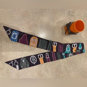 Authentic Hermès twilly scarf with box